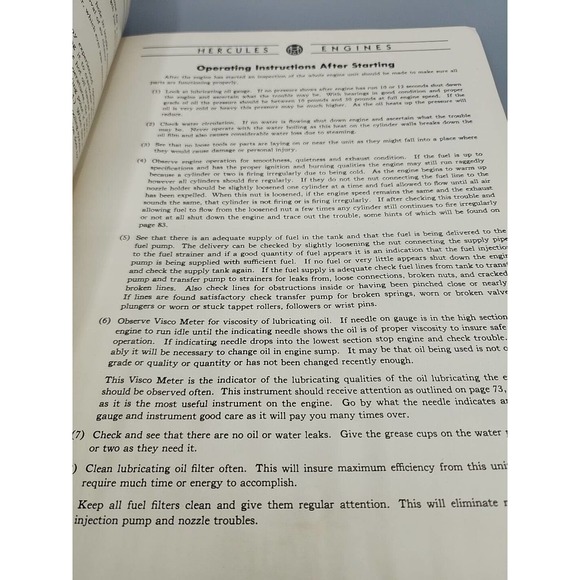 1940s Hercules Motor Description & Maintenance Various Diesel Types Manual - Picture 8 of 13